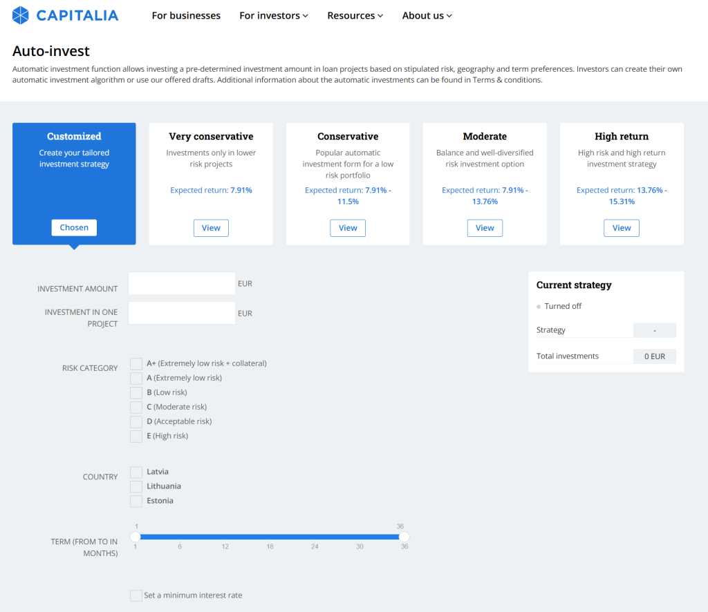 Capitalia Auto invest