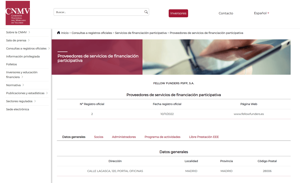 fellowfunders cnmv